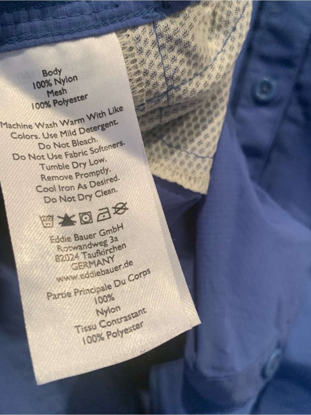 Eddie Bauer women's Long-Sleeve Periwinkle Button-Down Performance Shirt - Picture 4 of 7